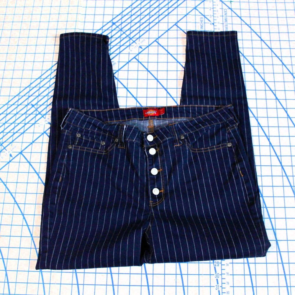 Dickies Button Fly Pinstriped Jeans, Size Jr. 15/32